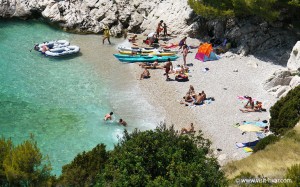Lučišća beach on the island Hvar, Dalmatia, Croatia