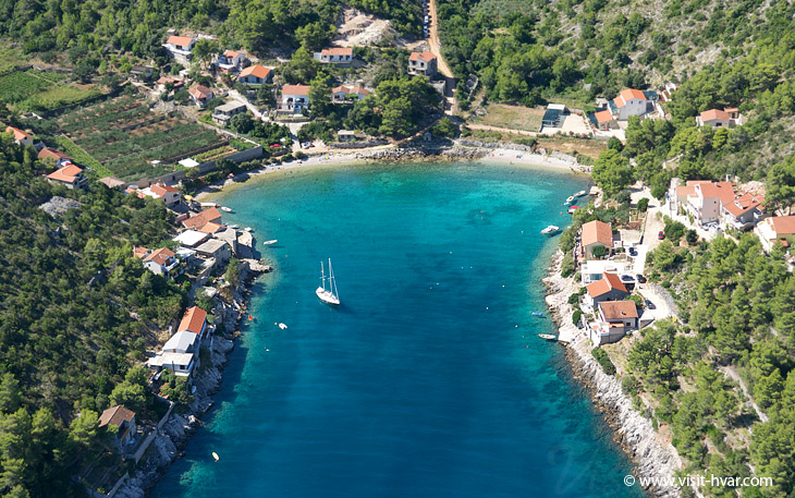 Bay Prapatna near Jelsa on the island Hvar, Dalmatia, Croatia