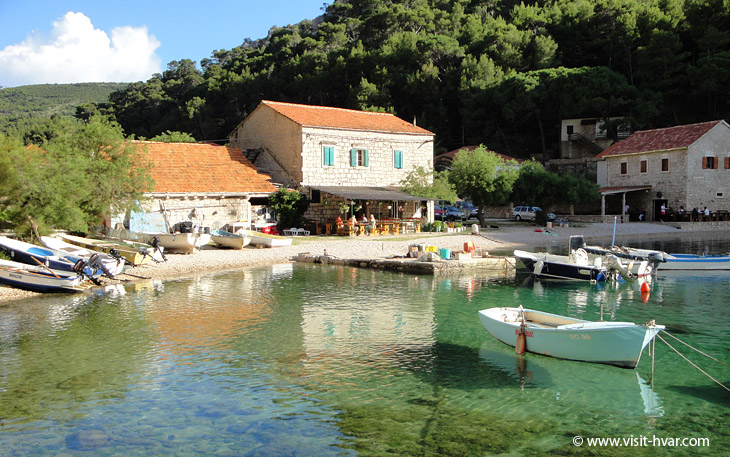 Bay Vela Stiniva near village Zastražišće on the island Hvar, Dalmatia, Croatia